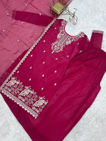 Pure soft silk fabric sharara set