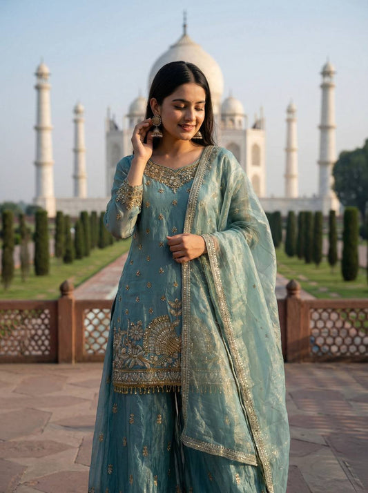 Teal Royal Kurta Set – Luxury You Can Feel – Elegance You Can See