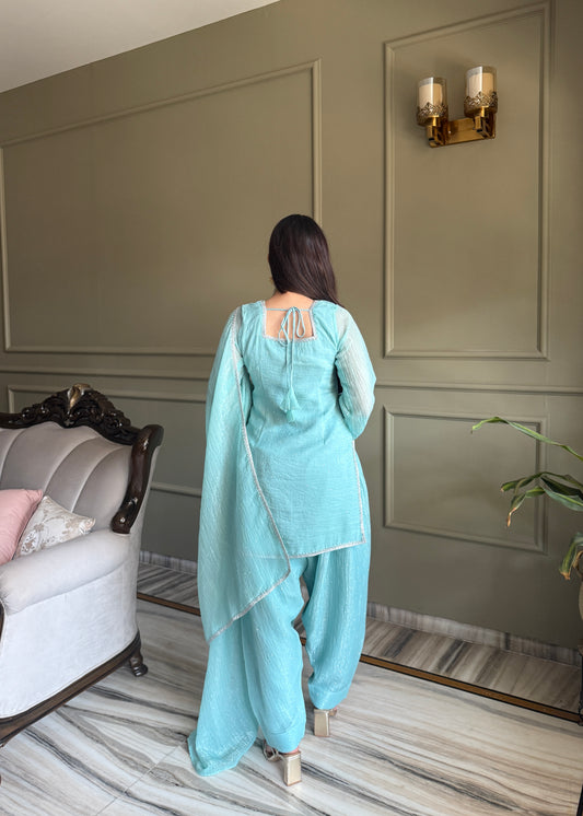 NEW EID 🌙 SPECIAL FARSHI SALWAR SUIT  SILK FABRIC ,TOP WITH DUPPTA SET
