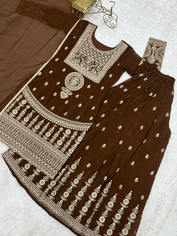 Pure soft silk fabric sharara set