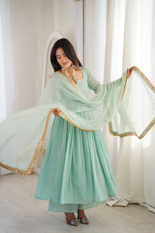 prettiest Designer Anarkali Three Piece Set