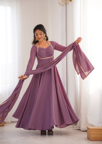 NEW GEORGETTE ANARKALI GOWN DUPPTA