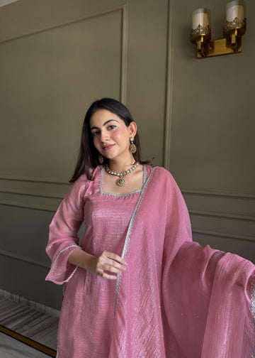 NEW EID 🌙 SPECIAL FARSHI SALWAR SUIT SILK FABRIC TOP WITH DUPPTA SET