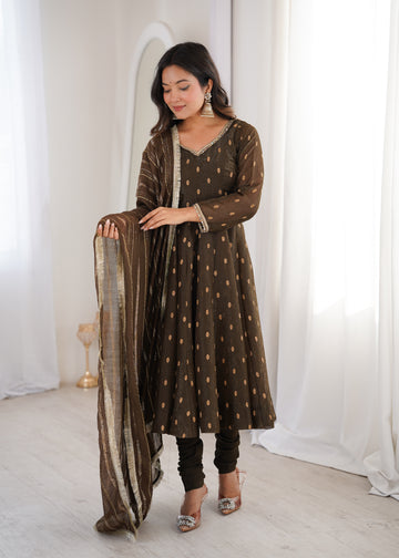 Premium Designer Anarkali Three Piece Set