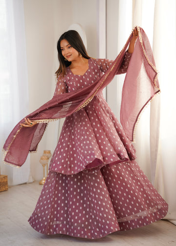 Elegant Designer summer wear silk Three piece sharara set