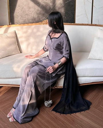 Designer Party Wear Look top with farshi salwar